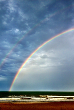 Double rainbows occur frequently during the summer months post afternoon thunderstorms.